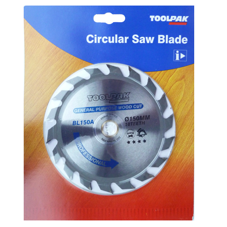 TCT Circular Saw Blade 150mm x 20mm x 18T Professional Toolpak 